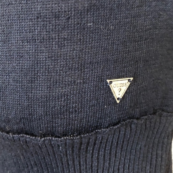 Navy Wool-Blend Lightweight Guess Sweater - Picture 7 of 12
